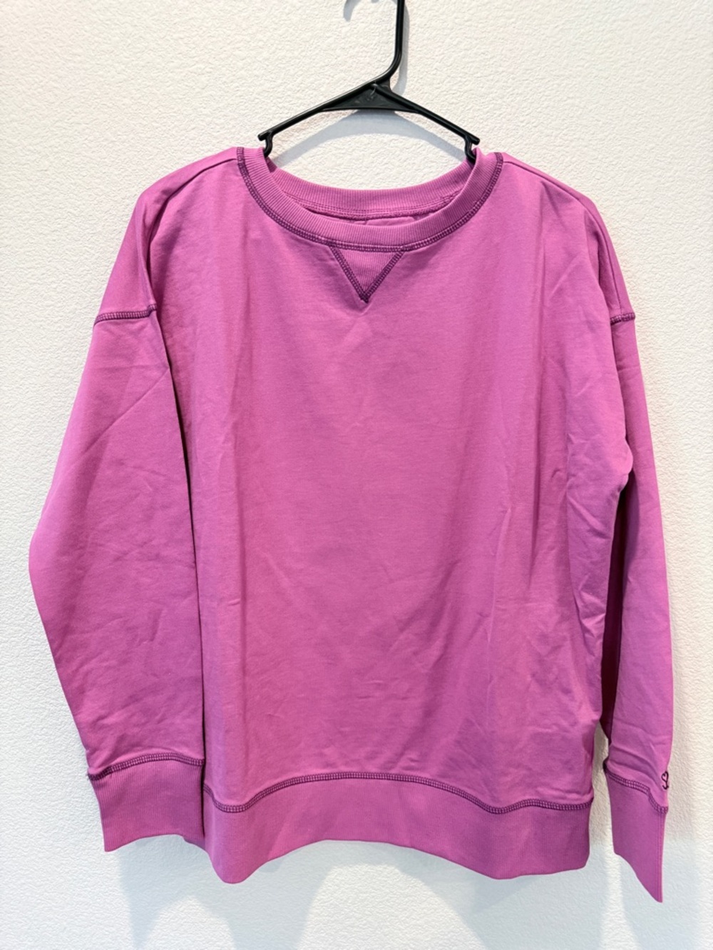 Seed to Style Organic Cotton Sweatshirt Pink Lounge Scandi Girl Boxy Crewneck M